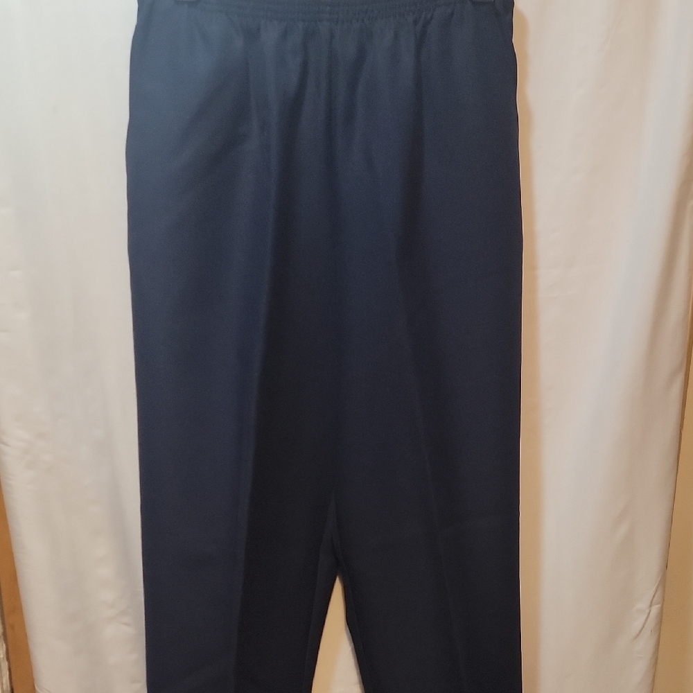 Alfred Dunner Blue Dress Slacks with Flat-Front and Straight Leg